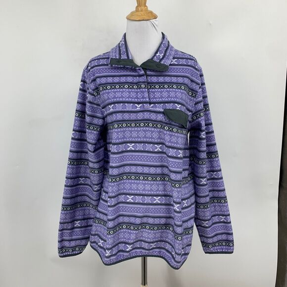 Jachs Sweatshirt Women M Medium Multi Aztec Print Cabin Half Snap Button Fleece - Picture 3 of 12